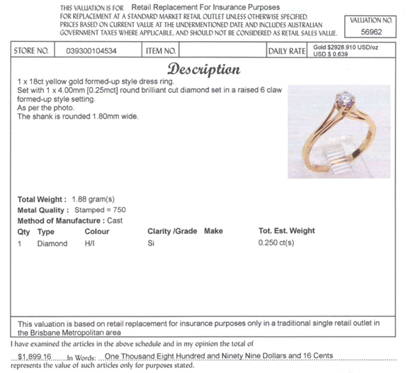 18CT YELLOW GOLD FORMED UP STYLE DIAMOND DRESS RING VALUED @ $1899