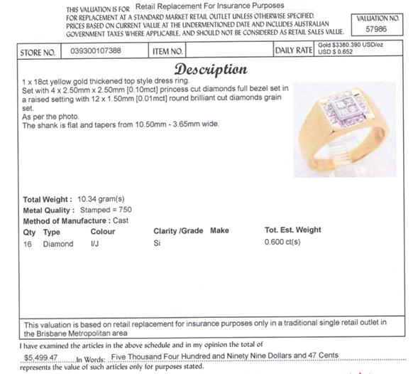 18CT YELLOW GOLD THICKENED TOP MENS DIAMOND DRESS RING VALUED @ $5499