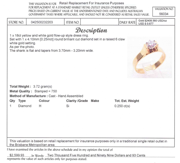 18CT YELLOW & WHITE GOLD FLOW UP STYLE DIAMOND DRESS RING VALUED @ $2599