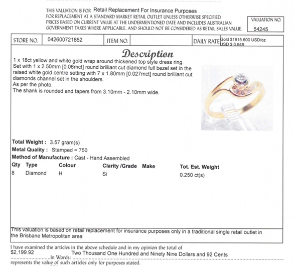 18CT YELLOW & WHITE GOLD WRAP AROUND STYLE DIAMOND DRESS RING VALUED @ $2199
