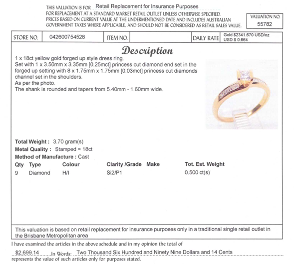18CT YELLOW GOLD FORGED UP STYLE DIAMOND DRESS RING VALUED @ $2699
