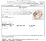9CT YELLOW GOLD THICKENED TOP DIAMOND DRESS RING VALUED @ $3899