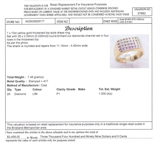 10CT YELLOW GOLD THICKENED TOP MENS DIAMOND DRESS RING VALUED @ $3499