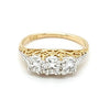18ct YELLOW & WHITE GOLD DIAMOND FILIGREE RING TDW 0.65cts VALUED $3499
