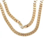 9ct YELLOW GOLD 51cm LONG SOLID CURB LINK CHAIN