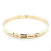 9ct YELLOW GOLD 64.5mm PATTERNED ROUND SOLID BANGLE