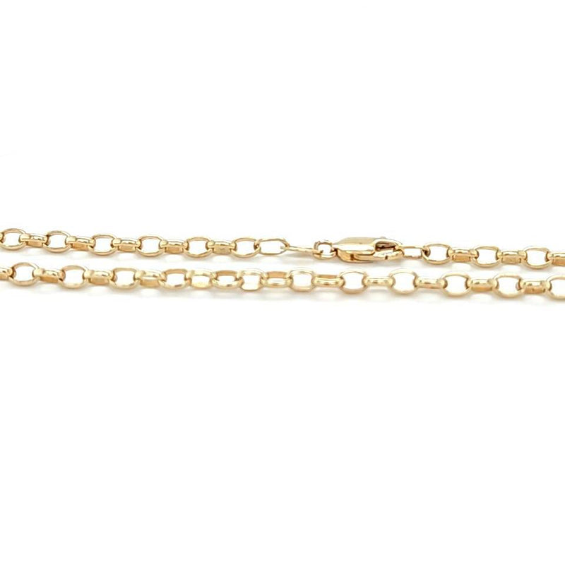 9ct YELLOW GOLD 68cm LONG SOLID OVAL BELCHER CHAIN