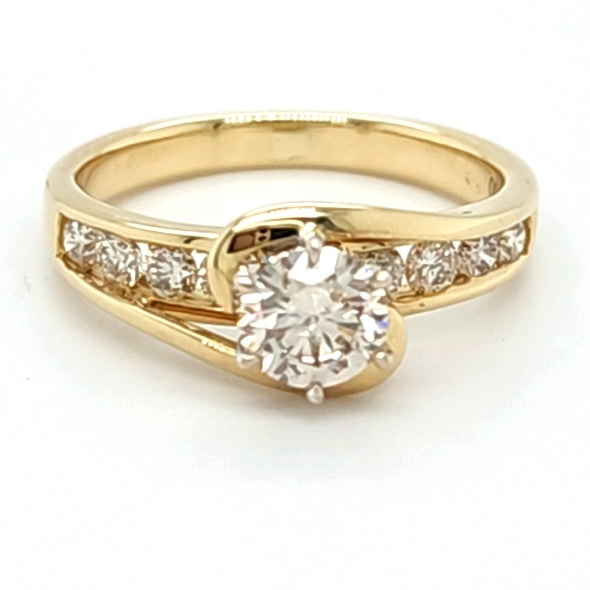 REDUCED! 18ct YELLOW & WHITE GOLD DIAMOND RING TDW 1.00cts VALUED $4999