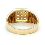 REDUCED! 9ct YELLOW GOLD & CUBIC ZIRCONIA GENTS RING VALUED $1299