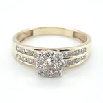 REDUCED! 9ct YELLOW GOLD DIAMOND CLUSTER RING TDW 0.60cts VALUED $1899