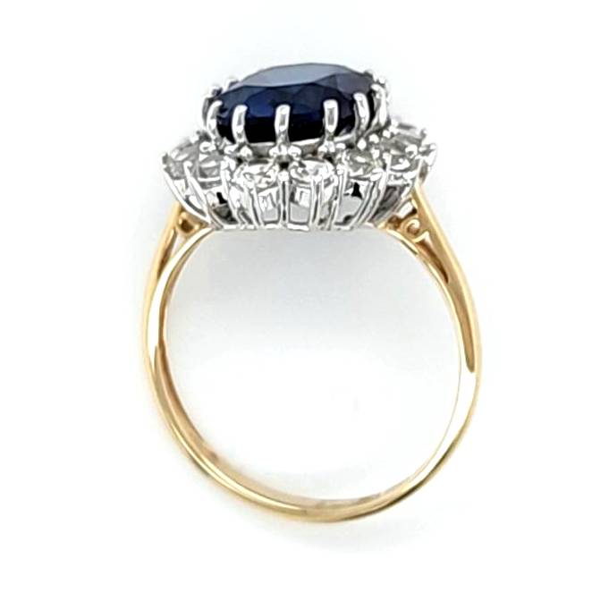 10ct GOLD SYNTHETIC SAPPHIRE & SYNTHETIC SPINEL DRESS RING VALUED $1099