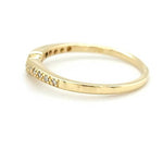 18ct YELLOW GOLD & CLAW SET DIAMOND CURVED ETERNITY STYLE RING