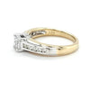 9ct YELLOW & WHITE GOLD BRILLIANT & PRINCESS CUT DIAMOND DRESS RING