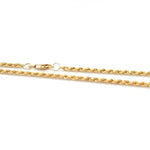 9ct YELLOW GOLD 62cm LONG TWIST ROPE SOLID LINK CHAIN HALLMARKED IN 1989