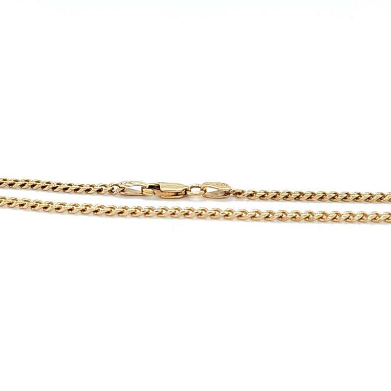 9ct YELLOW GOLD 58cm SOLID CURB LINK CHAIN