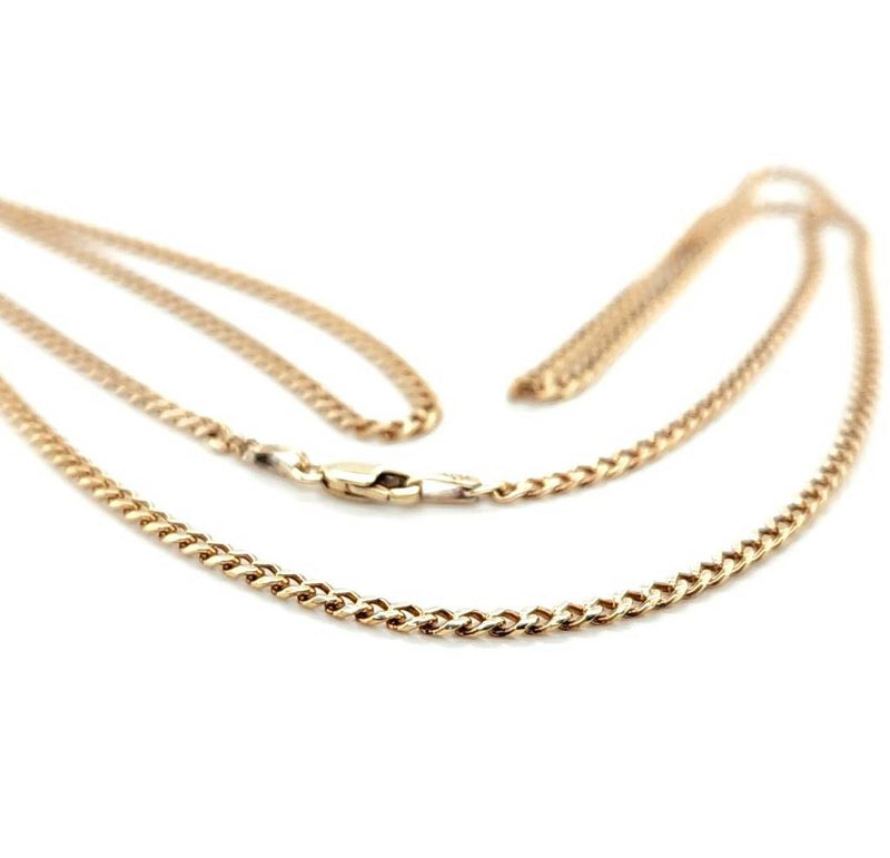 9CT YELLOW GOLD 70CM LONG CURB LINK CHAIN
