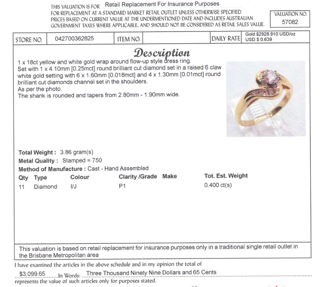 18CT YELLOW & WHITE GOLD WRAP AROUND STYLE DIAMOND DRESS RING VALUED @ $3099