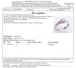 14CT WHITE GOLD THICKENED TOP DIAMOND DRESS RING VALUED @ $3099