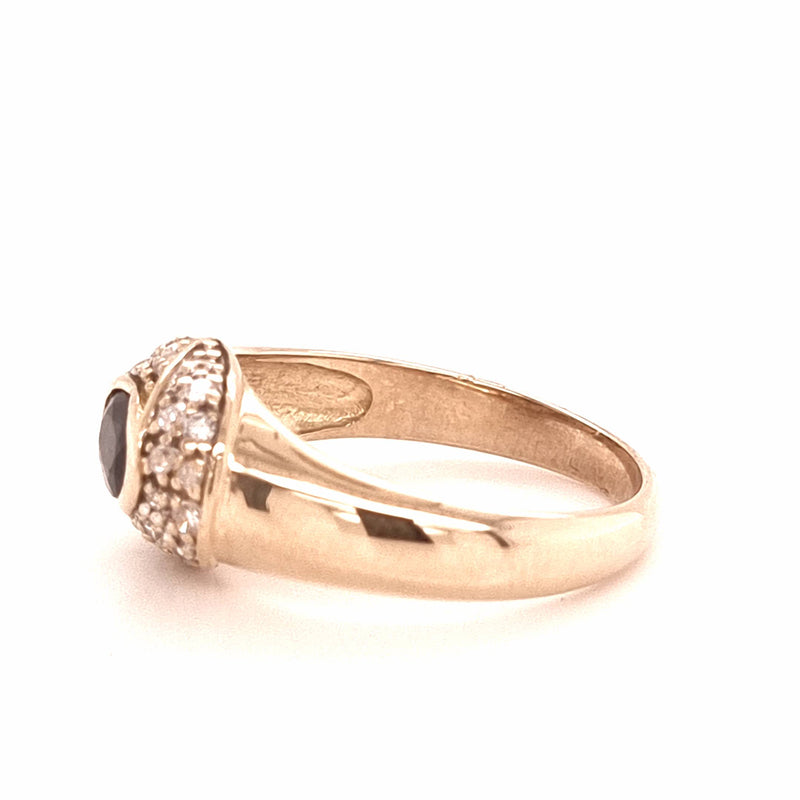18ct YELLOW GOLD AUSTRALIAN SAPPHIRE & DIAMOND RING VAL$2899