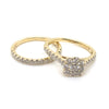 9CT YELLOW GOLD FLOW UP STYLE DIAMOND BRIDAL SET VALUED @ $3099