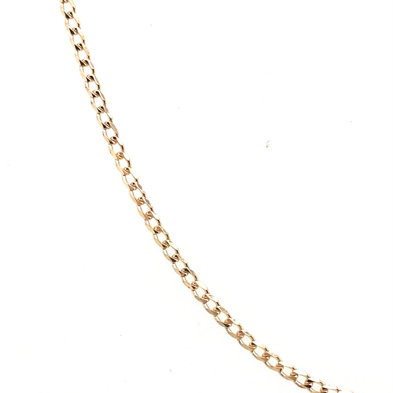 9CT YELLOW GOLD 55CM CURB LINK CHAIN