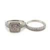 9CT WHITE GOLD FLOW UP STYLE DIAMOND BRIDAL SET VALUED @ $5499