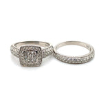 9CT WHITE GOLD FLOW UP STYLE DIAMOND BRIDAL SET VALUED @ $5499