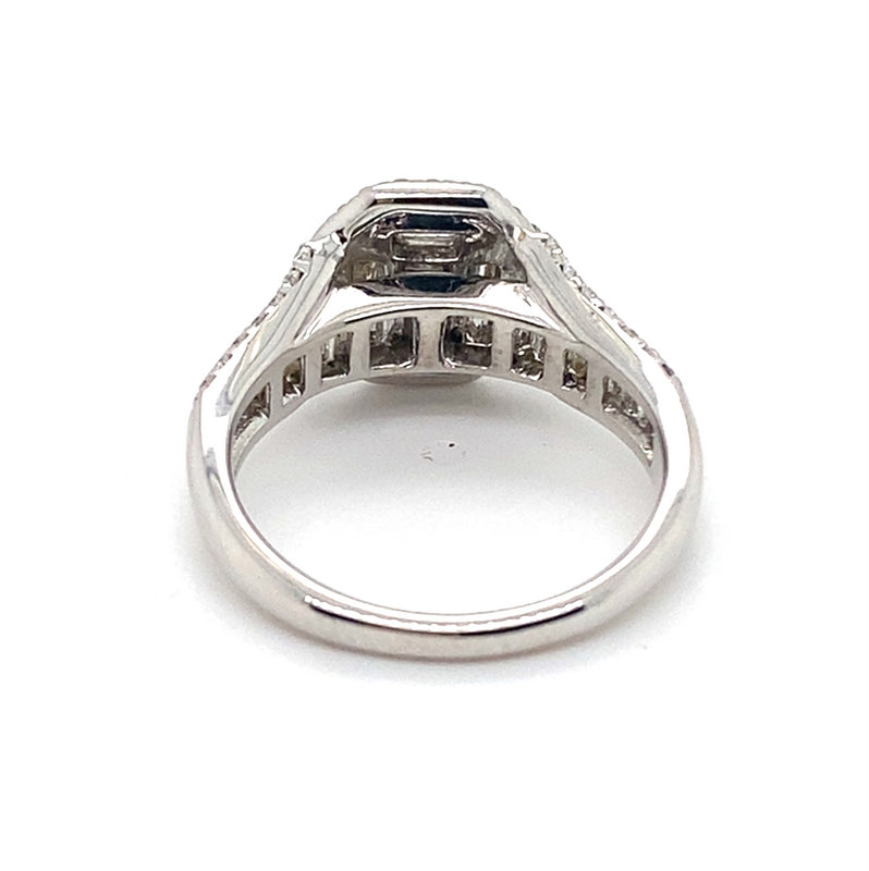 18CT WHITE GOLD SPLIT SHOULDER DIAMOND DRESS RING VALUED @ $8699