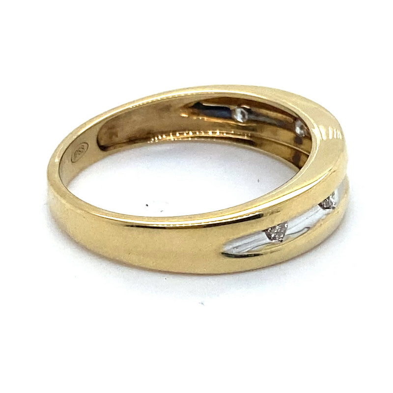9CT YELLOW GOLD THICKENED TOP MENS DIAMOND DRESS RING VALUED @ $999