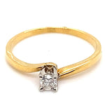 18CT YELLOW & WHITE GOLD WRAP AROUND STYLE DIAMOND DRESS RING VALUED @ $1399