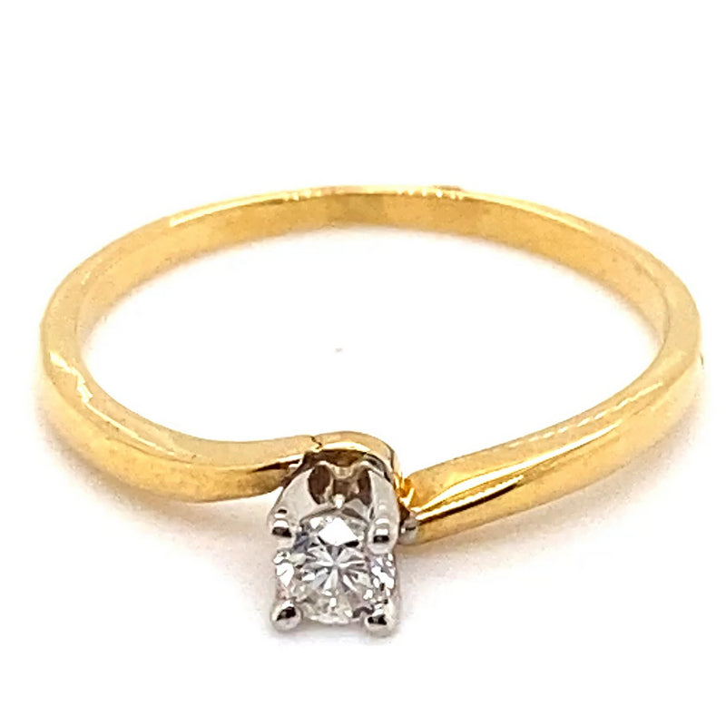 18CT YELLOW & WHITE GOLD WRAP AROUND STYLE DIAMOND DRESS RING VALUED @ $1399