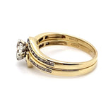 9CT YELLOW  & WHITE GOLD WRAP AROUND STYLE DIAMOND BRIDAL SET VALUED @ $2699