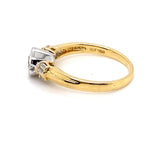 18CT YELLOW & WHITE GOLD THICKENED TOP DIAMOND DRESS RING VALUED @ $4799
