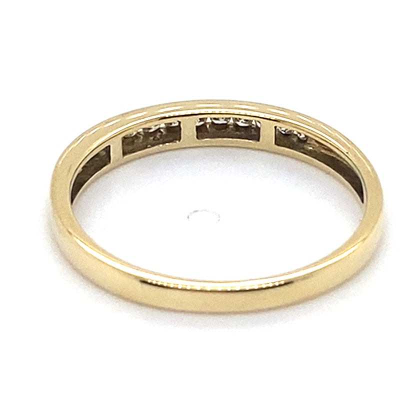 9CT YELLOW GOLD CHANNEL SET DIAMOND DRESS RING
