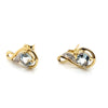 9CT YELLOW GOLD AQUAMARINE & DIAMONDS SET IN CROSSOVER STYLE STUD EARRINGS