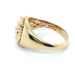 9CT YELLOW GOLD DIAMONDS SET IN EYES OF THE LION RING