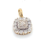 9CT YELLOW & WHITE GOLD DIAMONDS SET IN CLUSTER PENDANT