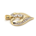 9CT YELLOW GOLD DIAMOND SET IN HEART SHAPE PENDANT