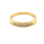 18CT YELLOW GOLD CHANNEL SET DIAMOND DRESS RING VALUED @ $2899