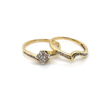 9CT YELLOW  & WHITE GOLD WRAP AROUND STYLE DIAMOND BRIDAL SET VALUED @ $2699
