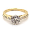 9CT YELLOW & WHITE GOLD FLOW UP STYLE DIAMOND DRESS RING VALUED @ $2099
