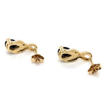 9CT YELLOW GOLD SAPPHIRE & DIAMOND STUD EARRINGS
