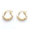 9CT YELLOW GOLD ROUND HOOP EARRINGS WITH GREEK KEY DESIGN