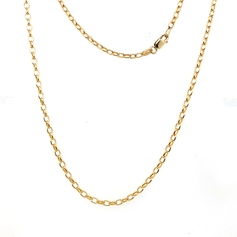 9CT YELLOW GOLD 45CM OVAL BELCHER LINK CHAIN