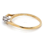 9CT YELLOW & WHITE GOLD DIAMONDS SET IN TRILOGY SETTING DRESS RING