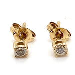 9CT YELLOW GOLD DIAMONDS ILLUSION SET IN STUD EARRINGS