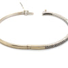 10CT WHITE GOLD DIAMOND OVAL HINGED BANGLE VALUED @ $3799