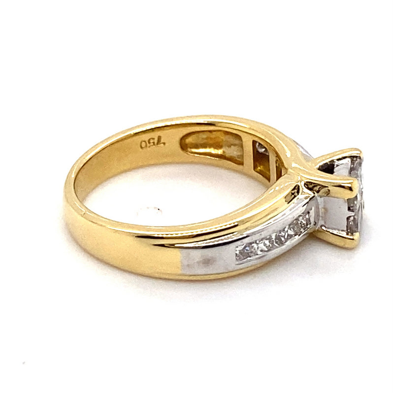 18CT YELLOW & WHITE GOLD DIAMOND DRESS RING VALUED @ $4099