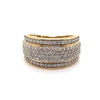 9CT YELLOW GOLD DIAMONDS SET IN THICKENED TOP DRESS RING VALUED @ $3499