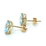9CT YELLOW GOLD CUSION CUT TOPAZ STUD EARRINGS